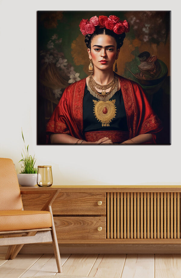 Kolorowy portret z kwiatowym nakryciem głowy Obraz Kolorowy portret z kwiatowym nakryciem głowy