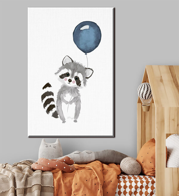 Szop trzymający balon Obraz Szop trzymający balon