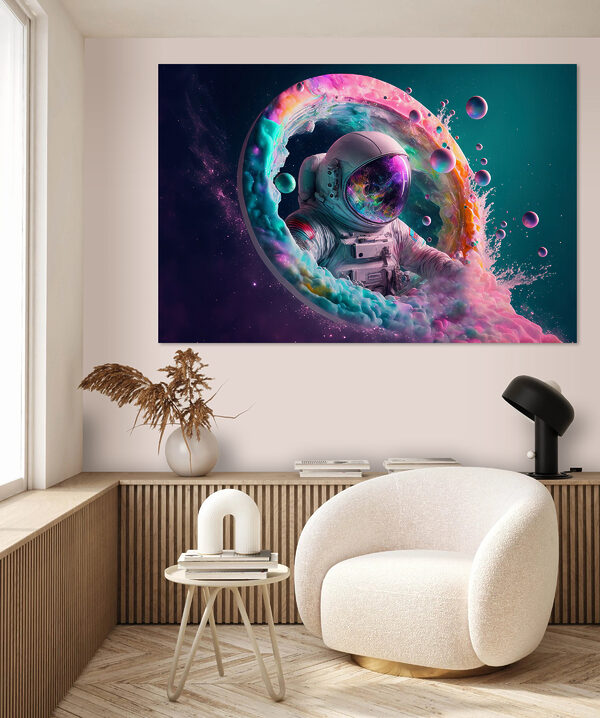 Astronauta w kolorowym okręgu Obraz Astronauta w kolorowym okręgu