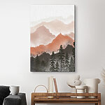 Obraz Zamglone góry z sylwetkami lasów