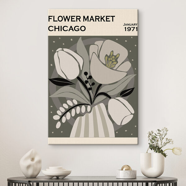 Obraz Retro kwiatowa ilustracja w stonowanych kolorach