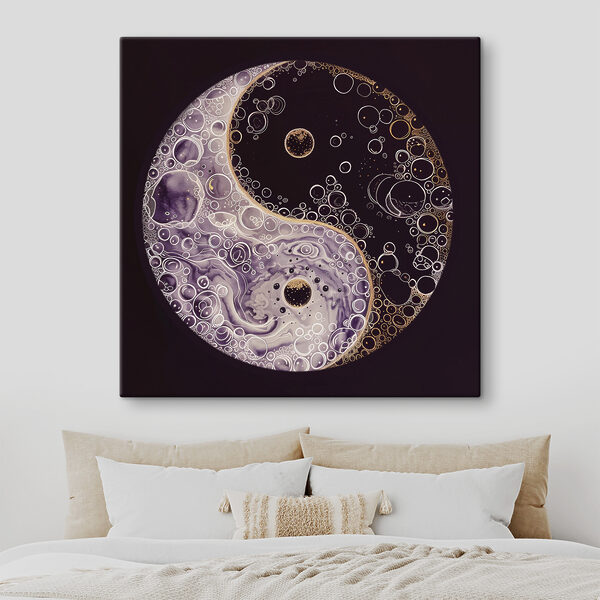 Symbol yin yang z bąbelkami Obraz Symbol yin yang z bąbelkami