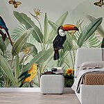 Fototapeta Żywe ptaki w bujnej dżungli