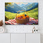 Obraz Kosz owoców na kocu