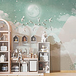 Wall mural Księżyc i gwiazdy na niebie