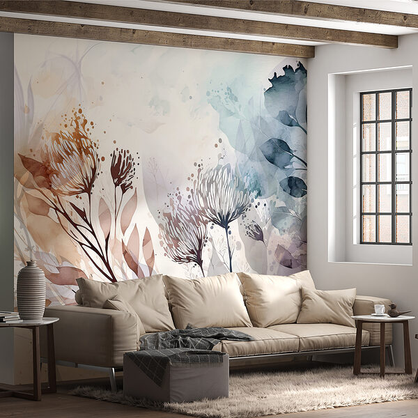 Botaniczny kunszt akwareli w ruchu Fototapeta Botaniczny kunszt akwareli w ruchu