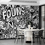 Fototapeta Czarno-białe graffiti