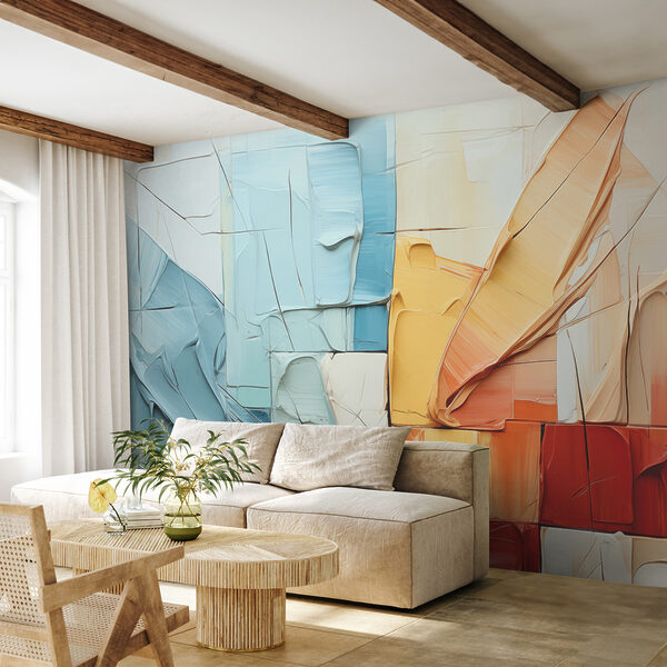 Wibrująca abstrakcja w malarskim chaosie Fototapeta Wibrująca abstrakcja w malarskim chaosie