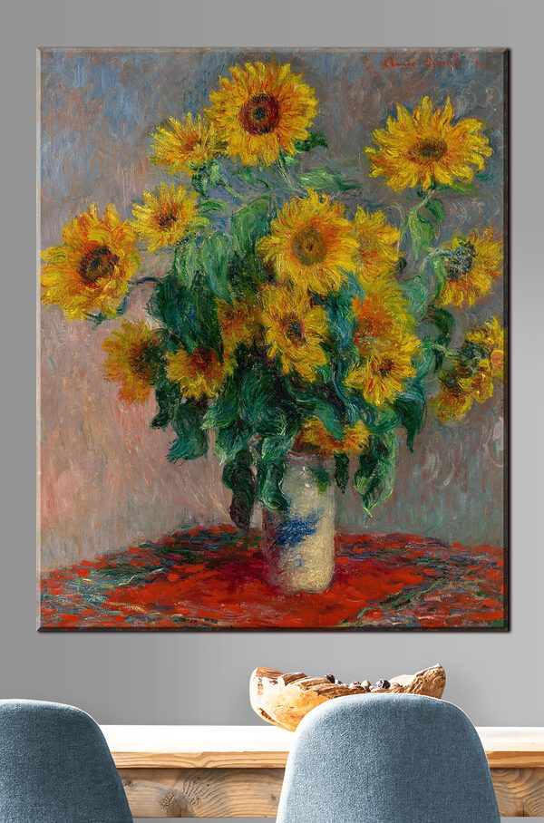 Canvas prints Painting of sunflowers in a vase Obraz Canvas prints Painting of sunflowers in a vase