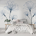 Fototapeta Przezroczyste kwiaty na białym tle