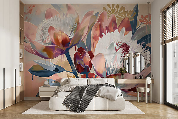 Fototapeta Malowanie kwiatów na powierzchni