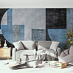 Fototapeta Czarno-niebiesko-białe dzieło sztuki