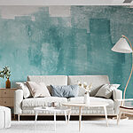 Fototapeta Ściana pomalowana na niebiesko i biało