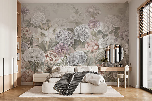 Elegancka kwiatowa symfonia w rozkwicie Fototapeta Elegancka kwiatowa symfonia w rozkwicie