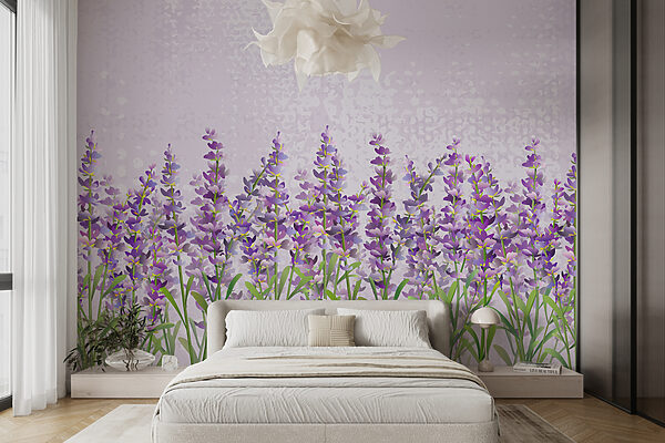 Rząd fioletowych kwiatów Fototapeta Rząd fioletowych kwiatów