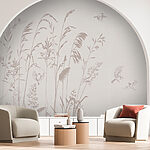 Fototapeta Ptaki latające nad wysoką trawą