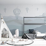 Fototapeta Grupa balonów na ogrzane powietrze na niebie