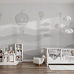 Fototapeta Grupa balonów na ogrzane powietrze na niebie