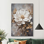 Obraz Biały kwiat z brązowymi liśćmi