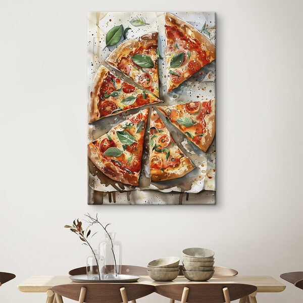 Pizza z pomidorami i bazylią Obraz Pizza z pomidorami i bazylią