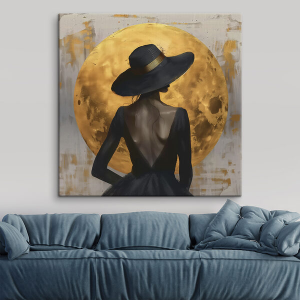 Obraz Woman in a black dress and hat (SKU: s39685) Obraz Woman in a black dress and hat (SKU: s39685)