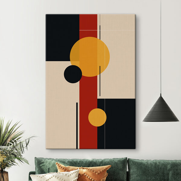 Kolorowa grafika z okręgami i liniami Obraz Kolorowa grafika z okręgami i liniami