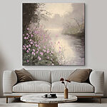 Obraz Rzeka z fioletowymi kwiatami