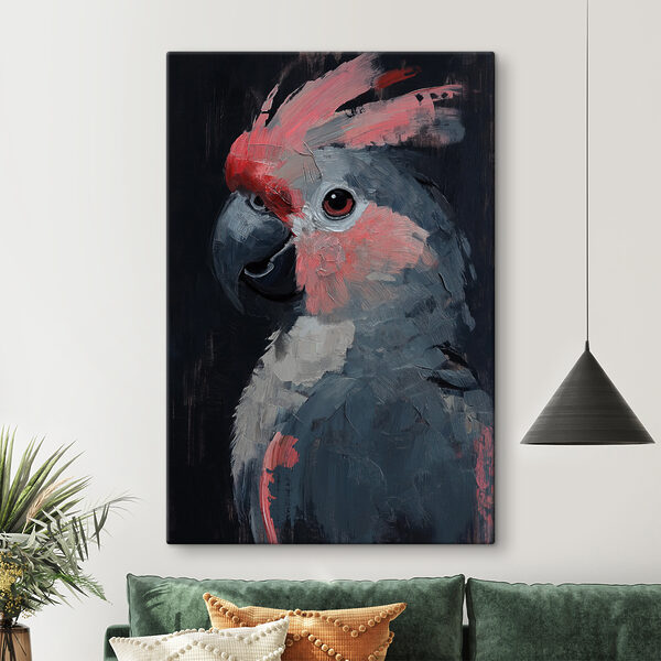 Portret papugi wykonany pociągnięciami pędzla Obraz Portret papugi wykonany pociągnięciami pędzla