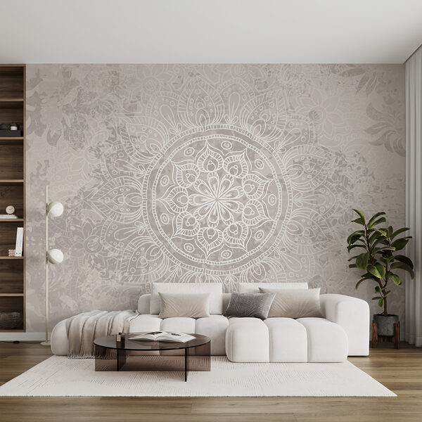 Fototapeta Biało-szara mandala