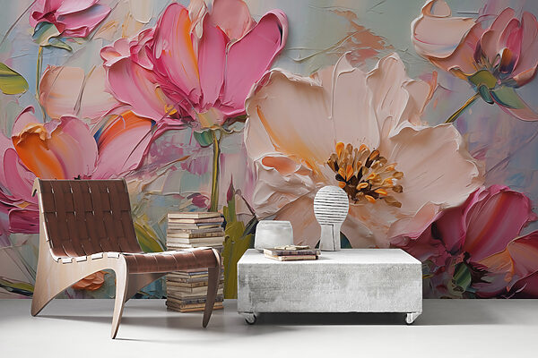 Fototapeta Malowanie kwiatów na płótnie