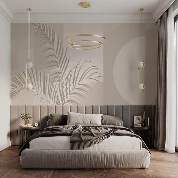 Fototapeta Liście palmowe w neutralnych odcieniach