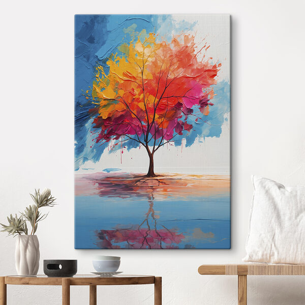 Canvas prints Painting of a colorful tree Obraz Canvas prints Painting of a colorful tree