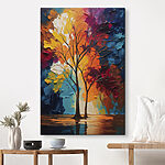 Obraz Canvas prints Painting of trees with colorful leaves