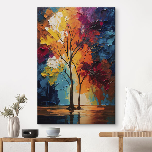 Canvas prints Painting of trees with colorful leaves Obraz Canvas prints Painting of trees with colorful leaves