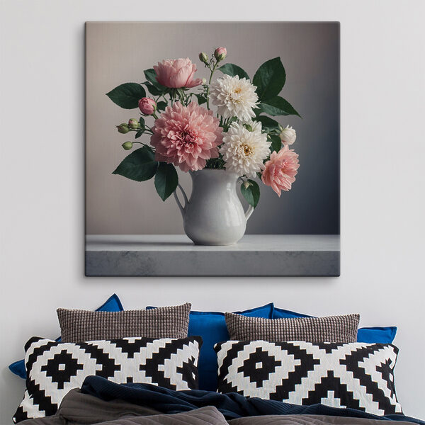 Canvas prints Vase of flowers on a table Obraz Canvas prints Vase of flowers on a table