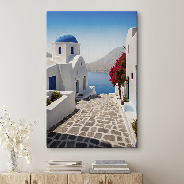 Canvas prints White buildings with a blue dome and a blue roof Obraz Canvas prints White buildings with a blue dome and a blue roof