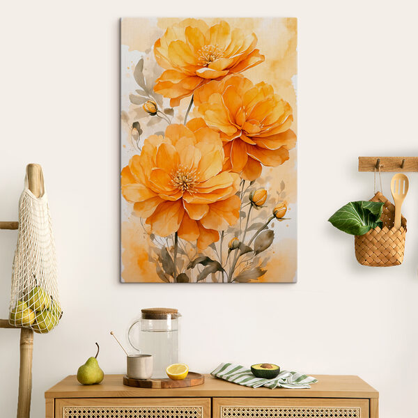 Canvas prints Painting of orange flowers Obraz Canvas prints Painting of orange flowers