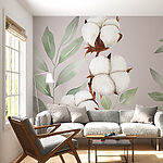 Fototapeta Bawełniane kwiaty i liście