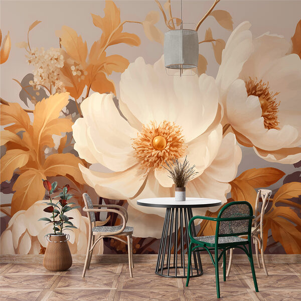 Fototapeta Kremowe kwiaty w spokojnej harmonii