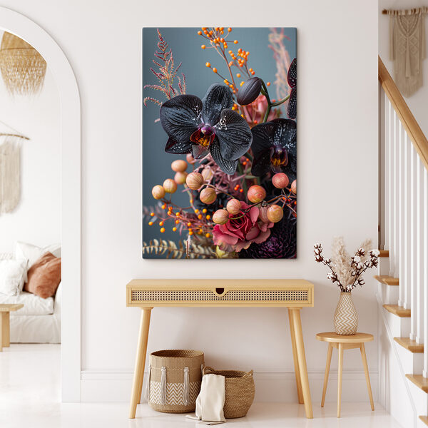 Wykwintne orchidee o żywych jesiennych odcieniach Obraz Wykwintne orchidee o żywych jesiennych odcieniach