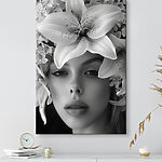 Obraz Kobieta z kwiatami na głowie