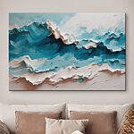 Obraz Obraz góry z białymi i niebieskimi falami