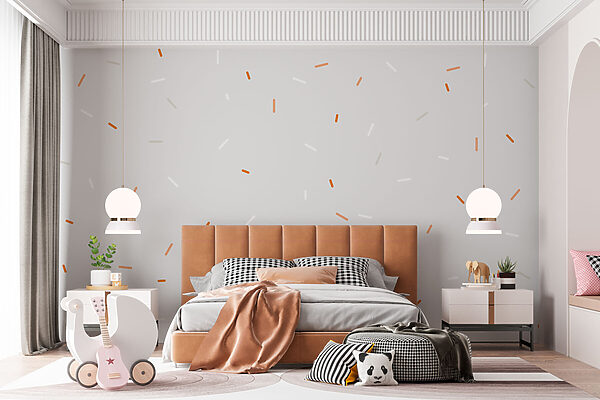 Fototapeta Białe i pomarańczowe posypki na szarym tle