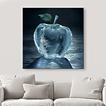 Obraz Lód w kształcie jabłka z liściem