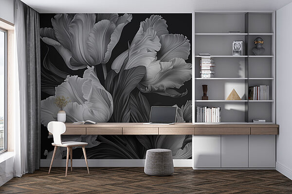 Eleganckie tulipany w monochromatycznych odcieniach. Fototapeta Eleganckie tulipany w monochromatycznych odcieniach.