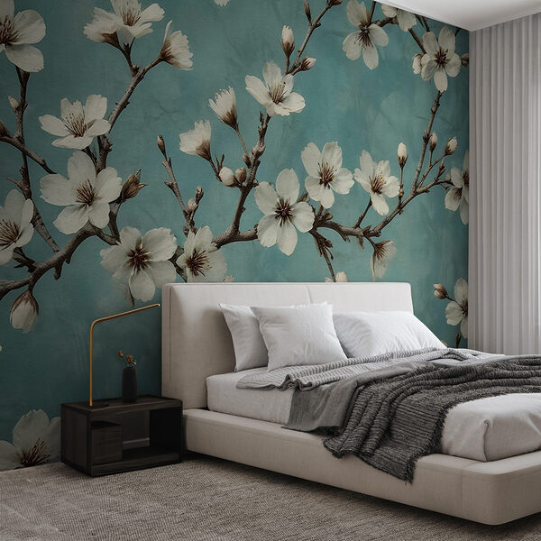 Fototapeta Fototapeta Delikatne kwiaty na spokojnym tle (SKU: w02610)