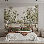 Fototapeta Malowanie drzew z czarnymi jagodami