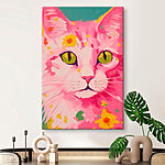 Obraz Obraz przedstawiający kota z kwiatami