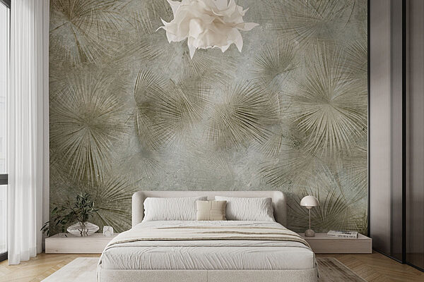 Fototapeta Bujne liście palmowe tworzą kojące wzory