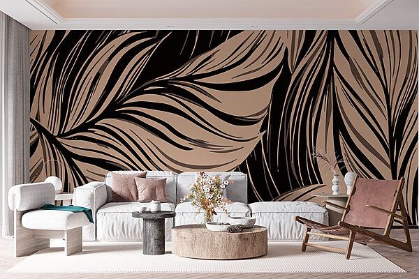 Płynne linie eleganckich liści Fototapeta Płynne linie eleganckich liści